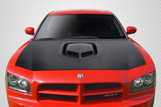 Carbon Fiber Shaker Style Hood 06-10 Dodge Charger - Click Image to Close